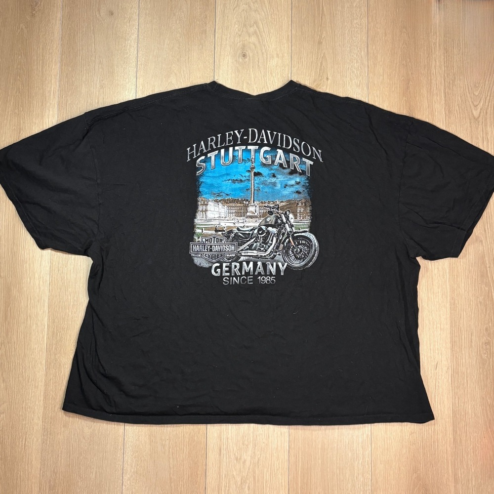 Harley-Davidson Stuttgart Germany Graphic T-Shirt Mens 5XL Black 2018 Logo Tee